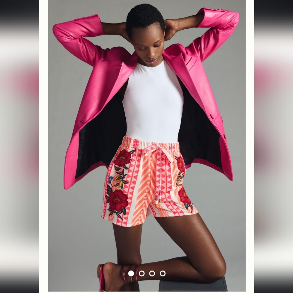 FARM Rio High Waist Pink and Orange Shorts